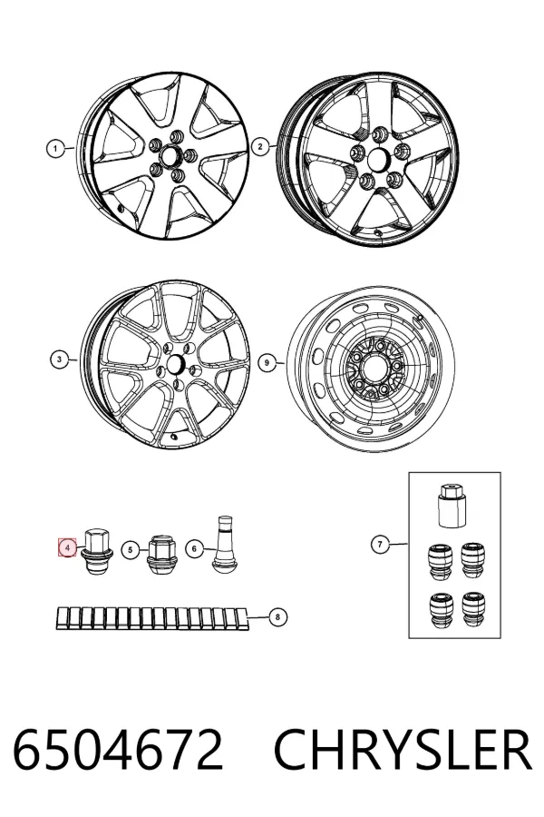 Nakrętka koła 6504672 Chrysler