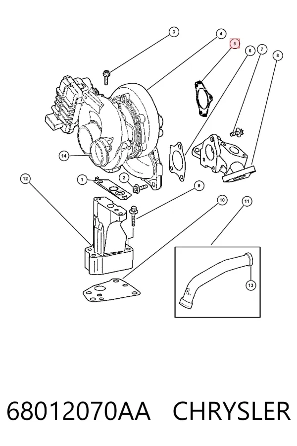 Uszczelka turbiny spalin, wylot 68012070AA Chrysler
