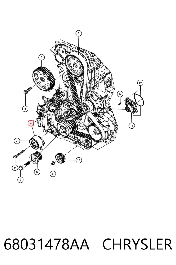 Pasek rozrządu, zestaw 68031478AA Chrysler