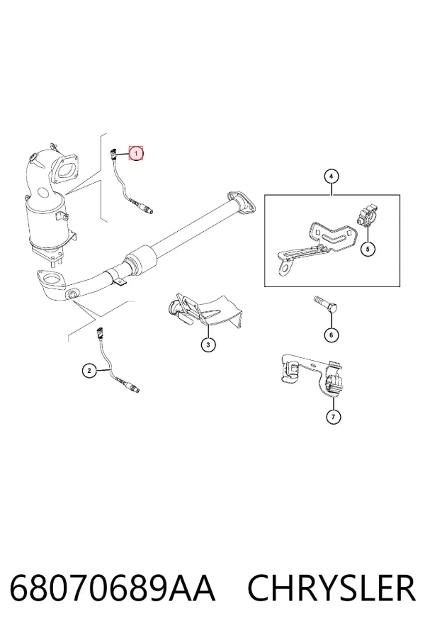 Sonda lambda czujnik tlenu przed katalizatorem 68070689AA Chrysler