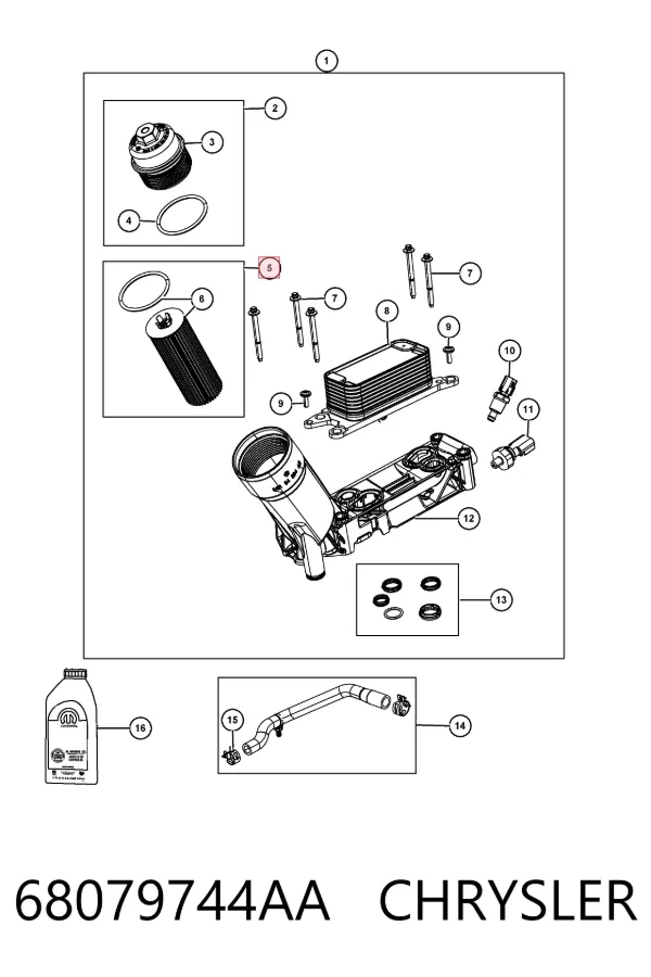Filtr oleju 68079744AA Chrysler