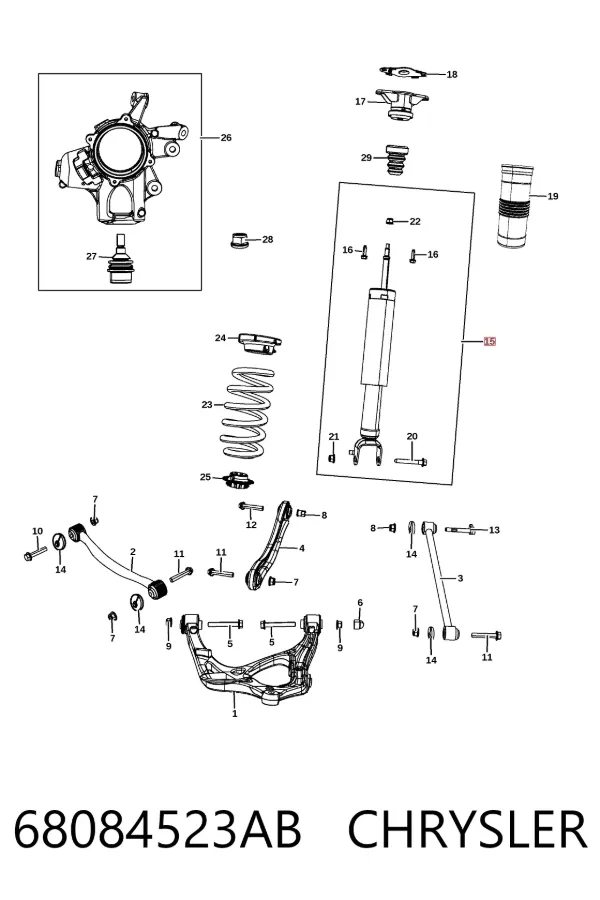 Amortyzator tylny 68084523AB Chrysler