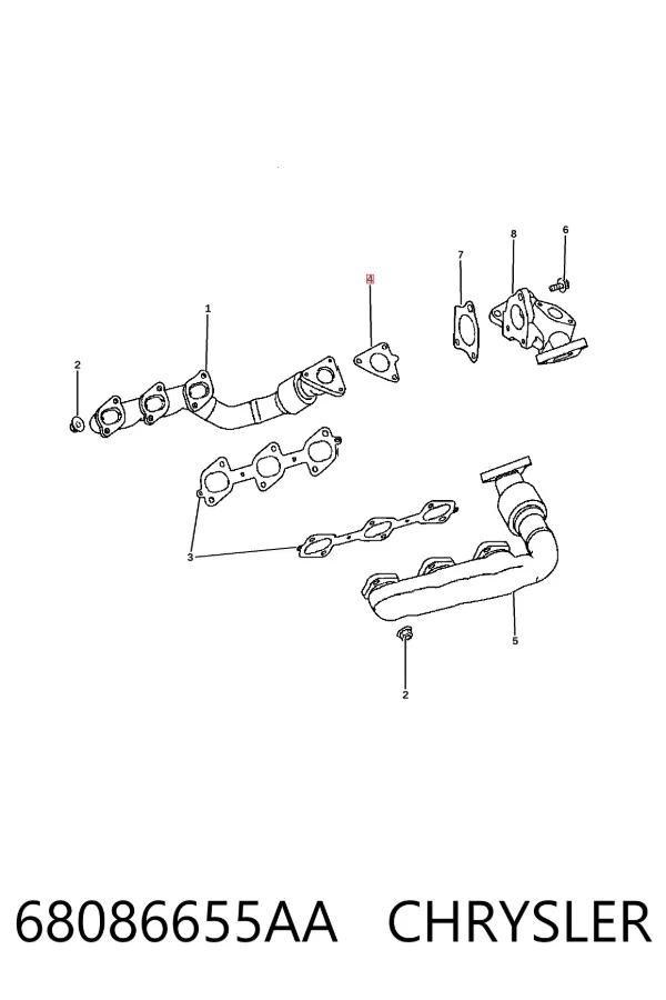 Uszczelka turbiny spalin, wylot 68086655AA Chrysler