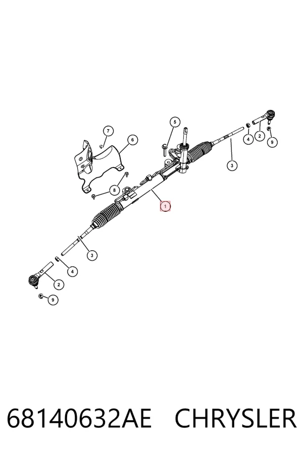 Listwa kierownicza (maglownica) 68140632AE Chrysler