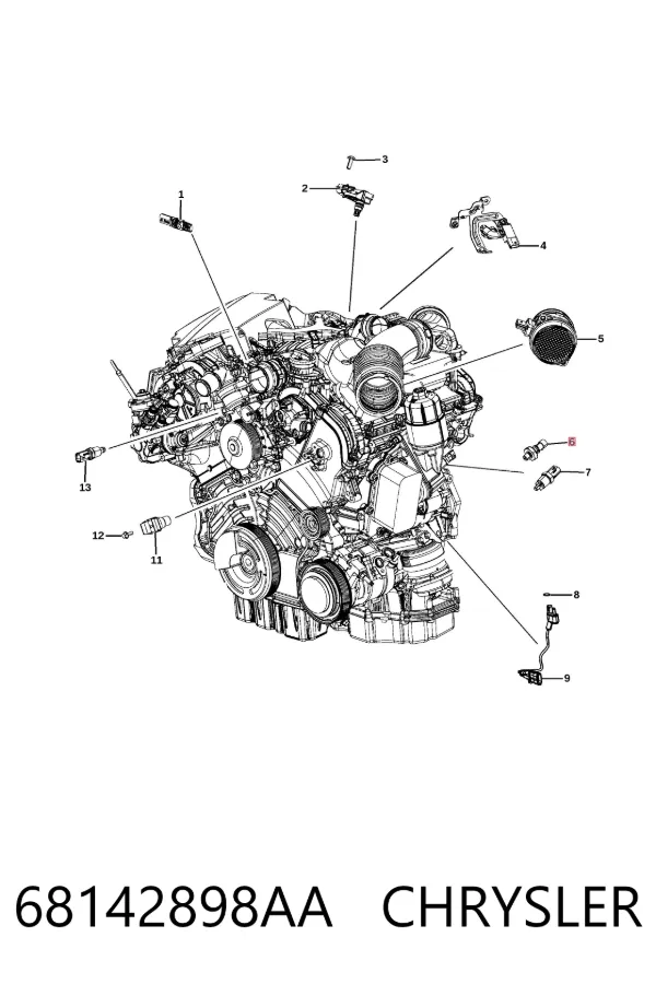 Czujnik temperatury płynu chłodzącego 68142898AA Chrysler