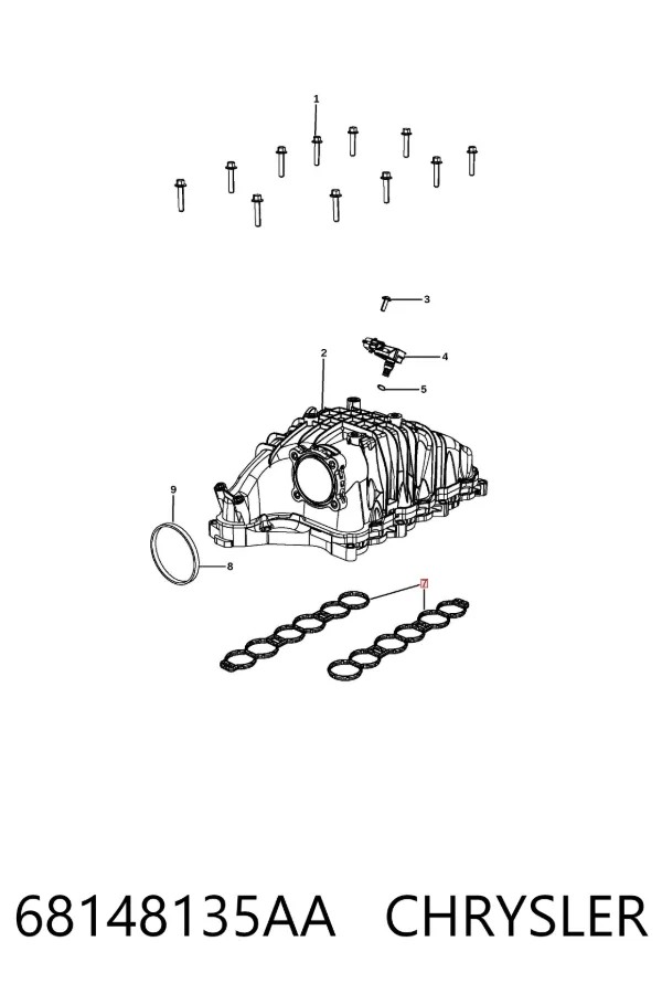 Uszczelka kolektora ssącego 68148135AA Chrysler