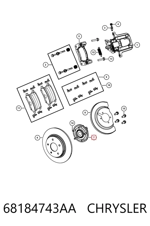 Piasta tylna lewa 68184743AA Chrysler