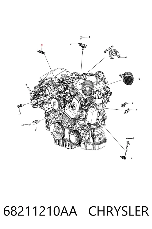 Czujnik temperatury powietrza wlotowego 68211210AA Chrysler