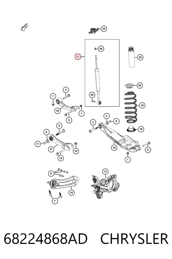 Amortyzator tylny 68224868AD Chrysler