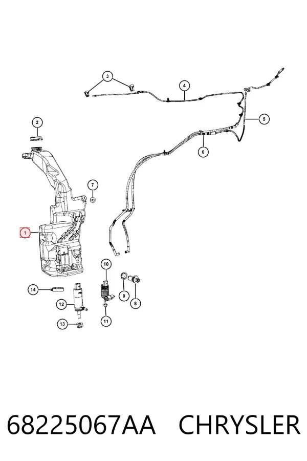 Zbiorniczek spryskiwacza szyb 68225067AA Chrysler