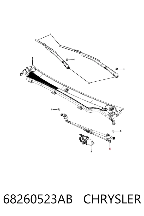 Mechanizm wycieraczek Jeep Grand Cherokee IV