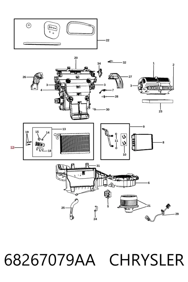 Parownik klimatyzacji Jeep Grand Cherokee IV