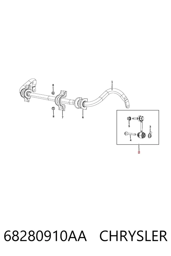 Łącznik stabilizatora przedniego 68280910AA Chrysler