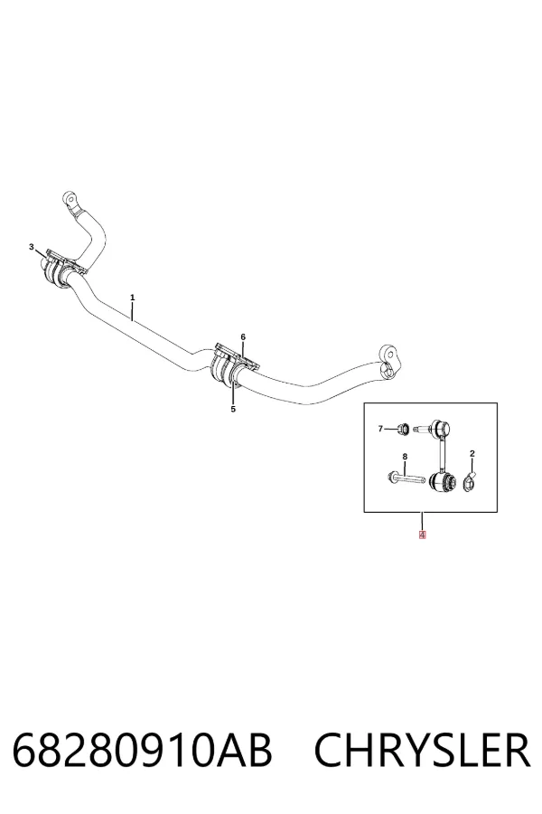 Łącznik stabilizatora przedniego 68280910AB Chrysler