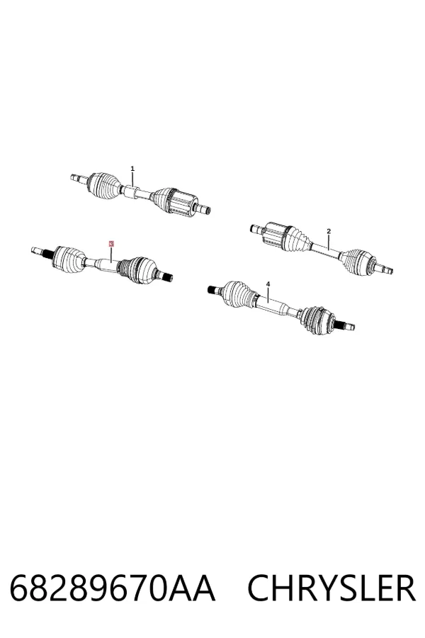 Półoś napędowa przednia prawa 68289670AA Chrysler