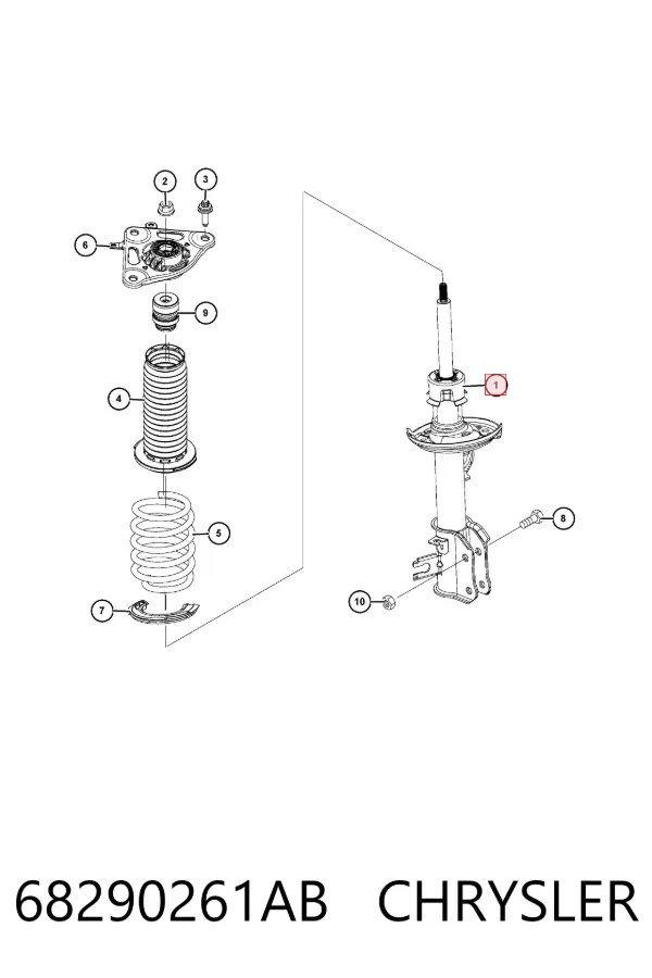 Amortyzator tylny lewy 68290261AB Chrysler