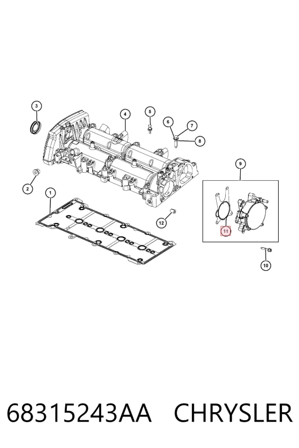 Uszczelka pompy próżniowej 68315243AA Chrysler