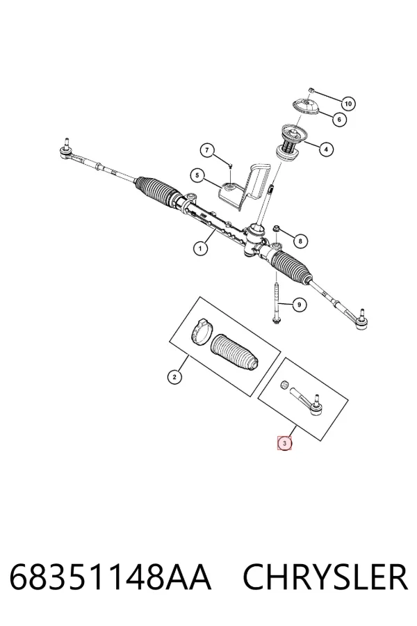 Końcówka drążka kierowniczego zewnętrzna 68351148AA Chrysler