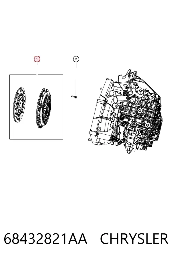 Zestaw sprzęgła (3 części) 68432821AA Chrysler