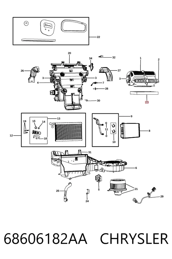 Filtr kabiny 68606182AA Chrysler
