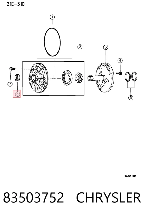 Uszczelniacz pompy olejowej automatycznej skrzyni biegów 83503752 Chrysler