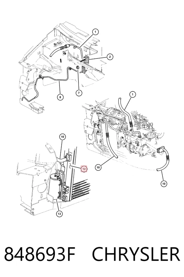 Chłodnica klimatyzacji 848693F Chrysler