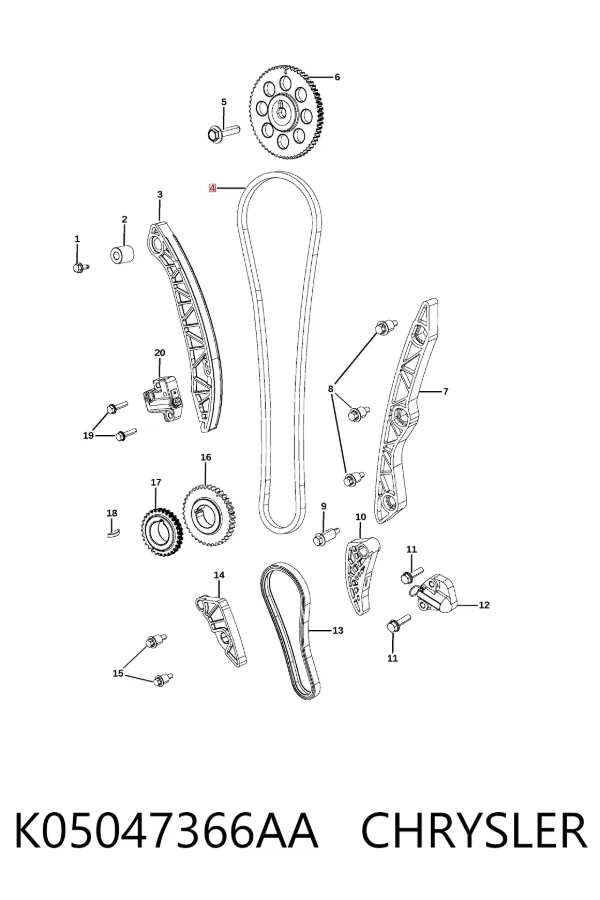 Łańcuch rozrządu K05047366AA Chrysler