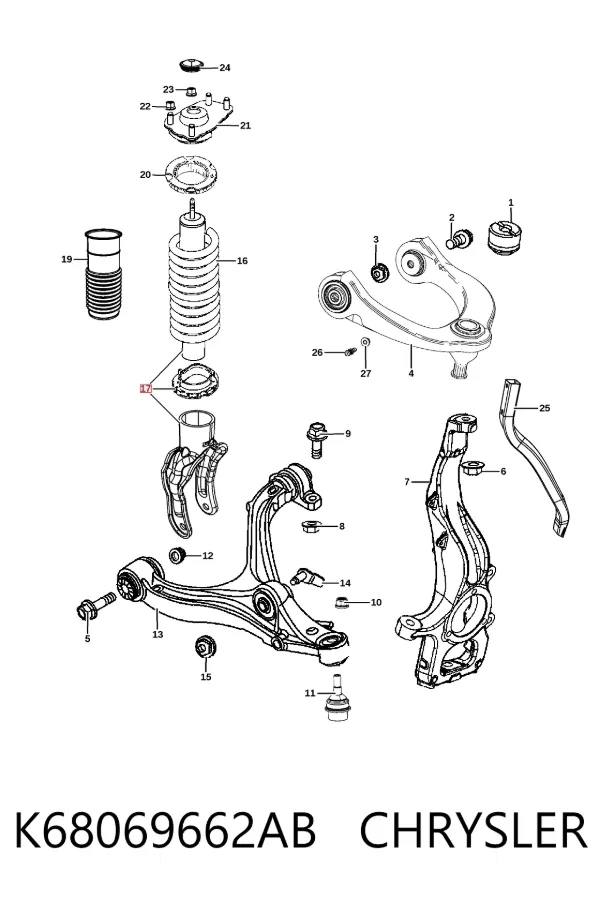 Amortyzator przedni K68069662AB Chrysler