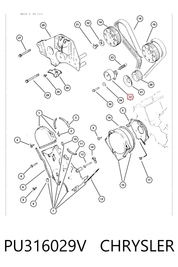 Rolka napinacza paska rozrządu PU316029V Chrysler
