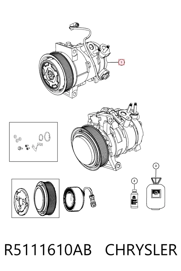 Sprężarka klimatyzacji R5111610AB Chrysler