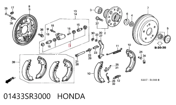Cylinder roboczy sprzęgła 01433SR3000 Honda