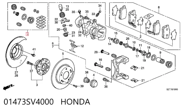 Zestaw naprawczy zacisku hamulcowego tylnego 01473SV4000 Honda