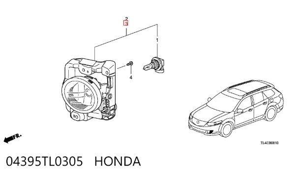 Lampa przeciwmgielna lewa Honda Accord VIII