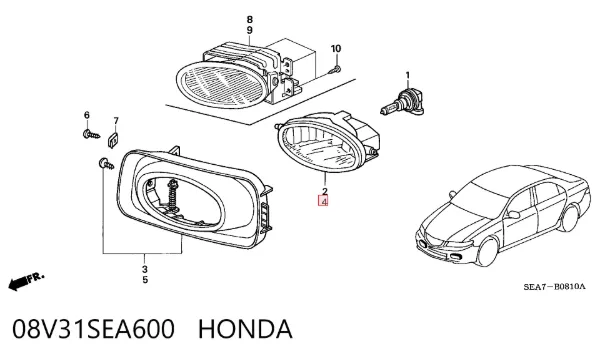 Lampa przeciwmgielna lewa 08V31SEA600 Honda