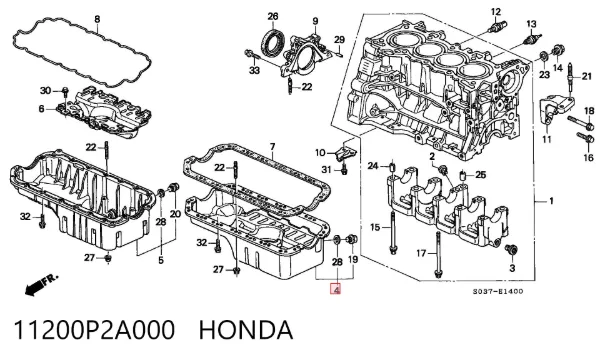 Miska olejowa silnika 11200P2A000 Honda