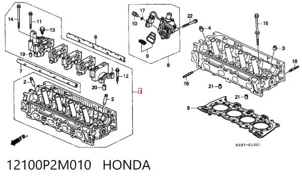 Głowica cylindrów Honda Civic VI