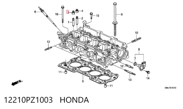 Uszczelniacz zaworu dolotowego 12210PZ1003 Honda