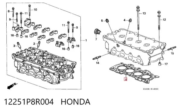 Uszczelka głowicy cylindrów 12251P8R004 Honda