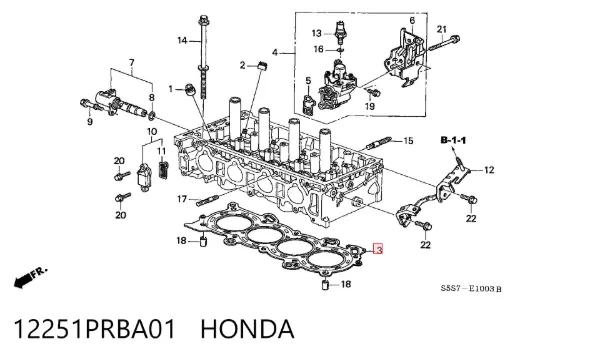 Uszczelka głowicy cylindrów 12251PRBA01 Honda
