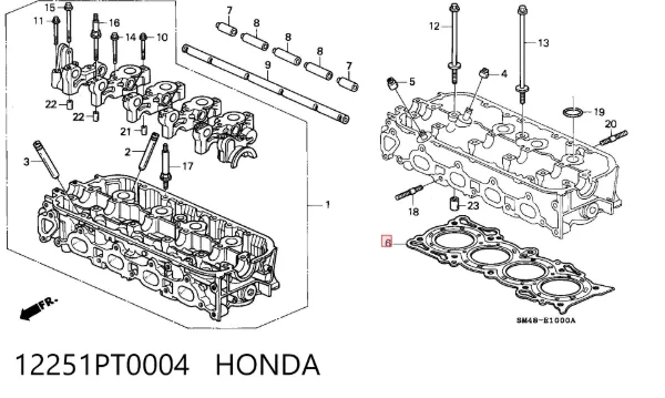 Uszczelka głowicy cylindrów 12251PT0004 Honda