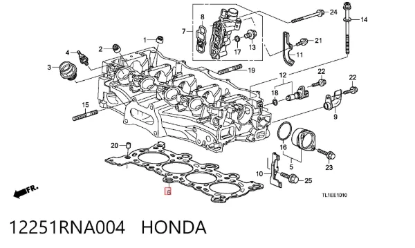 Uszczelka głowicy cylindrów 12251RNA004 Honda