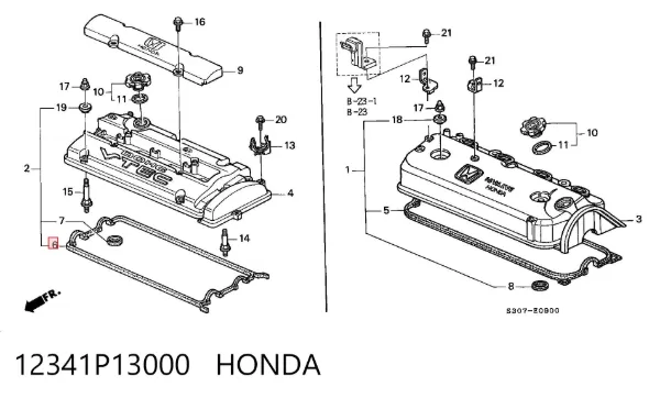 Uszczelka pokrywy zaworowej silnika 12341P13000 Honda