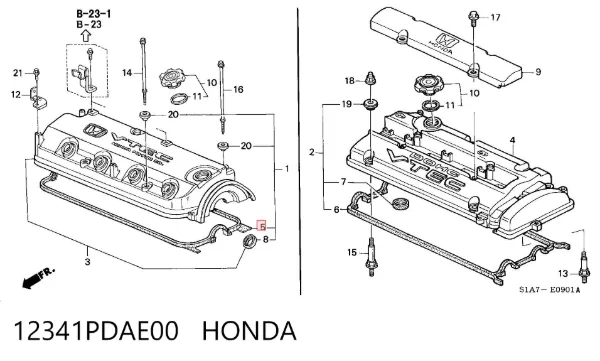 Uszczelka pokrywy zaworowej silnika 12341PDAE00 Honda