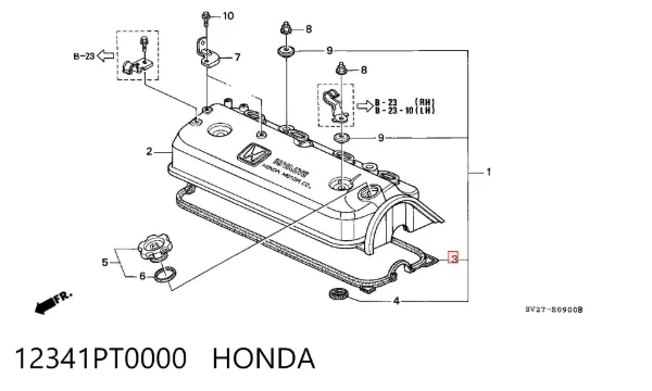Uszczelka pokrywy zaworowej silnika 12341PT0000 Honda