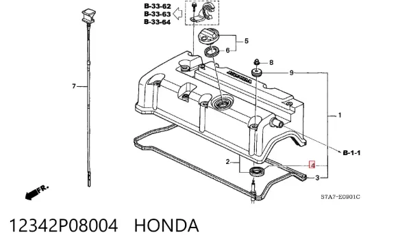 Pierścień uszczelniający gniazda świecy 12342P08004 Honda