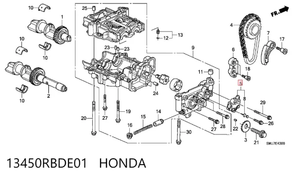 Napinacz łańcucha pompy oleju 13450RBDE01 Honda