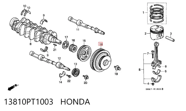 Koło pasowe wału korbowego 13810PT1003 Honda