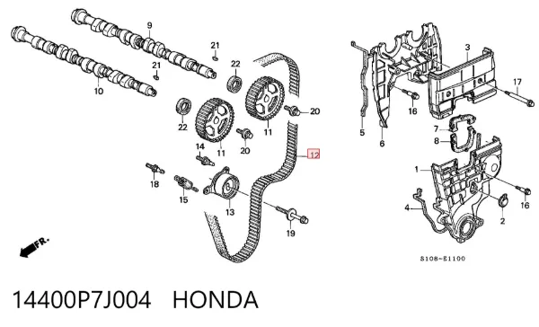 Pasek rozrządu 14400P7J004 Honda