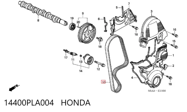 Pasek rozrządu 14400PLA004 Honda