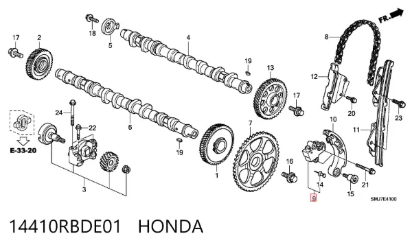 Napinacz łańcucha rozrządu 14410RBDE01 Honda